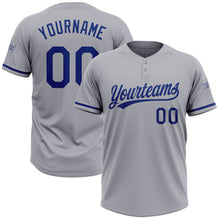 Charger l'image dans la galerie, Custom Gray Royal Two-Button Unisex Softball Jersey