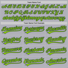 Laden Sie das Bild in den Galerie-Viewer, Custom Gray Neon Green-Navy Two-Button Unisex Softball Jersey