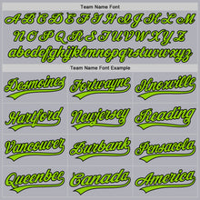 Laden Sie das Bild in den Galerie-Viewer, Custom Gray Neon Green-Black Two-Button Unisex Softball Jersey