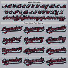 Laden Sie das Bild in den Galerie-Viewer, Custom Gray Crimson Black-Aqua Two-Button Unisex Softball Jersey