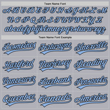 Laden Sie das Bild in den Galerie-Viewer, Custom Gray Light Blue-Black Two-Button Unisex Softball Jersey