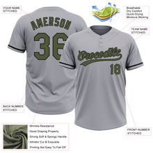 Laden Sie das Bild in den Galerie-Viewer, Custom Gray Olive-Black Two-Button Unisex Softball Jersey