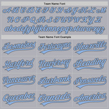 Laden Sie das Bild in den Galerie-Viewer, Custom Gray Light Blue-Steel Gray Two-Button Unisex Softball Jersey