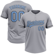Laden Sie das Bild in den Galerie-Viewer, Custom Gray Light Blue-Steel Gray Two-Button Unisex Softball Jersey