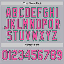 Load image into Gallery viewer, Custom Gray Pink-Kelly Green Two-Button Unisex Softball Jersey