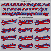 Laden Sie das Bild in den Galerie-Viewer, Custom Gray Red-Royal Two-Button Unisex Softball Jersey