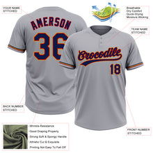 Laden Sie das Bild in den Galerie-Viewer, Custom Gray Navy Red-Old Gold Two-Button Unisex Softball Jersey