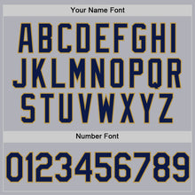 Laden Sie das Bild in den Galerie-Viewer, Custom Gray Navy-Old Gold Two-Button Unisex Softball Jersey
