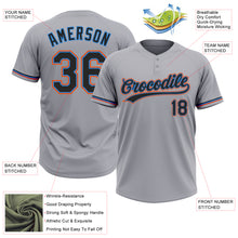 Загрузить изображение в средство просмотра галереи, Custom Gray Black Electric Blue-Orange Two-Button Unisex Softball Jersey