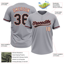Загрузить изображение в средство просмотра галереи, Custom Gray Black Crimson-Cream Two-Button Unisex Softball Jersey