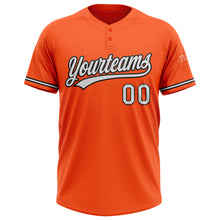 Загрузить изображение в средство просмотра галереи, Custom Orange White-Black Two-Button Unisex Softball Jersey