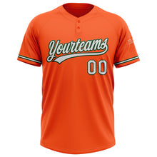 Загрузить изображение в средство просмотра галереи, Custom Orange White-Green Two-Button Unisex Softball Jersey