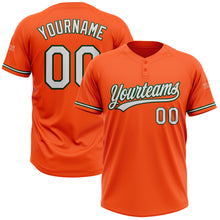 Загрузить изображение в средство просмотра галереи, Custom Orange White-Green Two-Button Unisex Softball Jersey