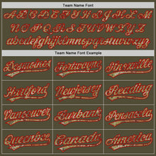 Load image into Gallery viewer, Custom Olive Camo-Red Salute To Service Two-Button Unisex Softball Jersey