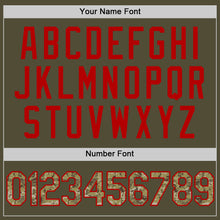 Load image into Gallery viewer, Custom Olive Camo-Red Salute To Service Two-Button Unisex Softball Jersey