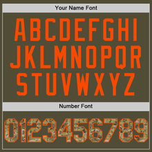 Load image into Gallery viewer, Custom Olive Camo-Orange Salute To Service Two-Button Unisex Softball Jersey