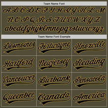 Загрузить изображение в средство просмотра галереи, Custom Olive Black-Old Gold Salute To Service Two-Button Unisex Softball Jersey
