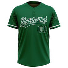 Загрузить изображение в средство просмотра галереи, Custom Kelly Green White Two-Button Unisex Softball Jersey