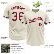 Load image into Gallery viewer, Custom Cream Crimson Two-Button Unisex Softball Jersey