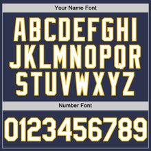 Charger l'image dans la galerie, Custom Navy White-Gold Two-Button Unisex Softball Jersey