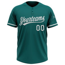 Загрузить изображение в средство просмотра галереи, Custom Teal White Two-Button Unisex Softball Jersey