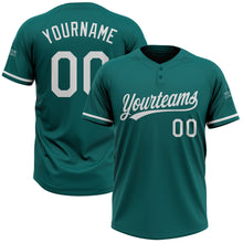 Загрузить изображение в средство просмотра галереи, Custom Teal White Two-Button Unisex Softball Jersey