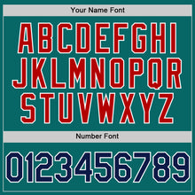 Загрузить изображение в средство просмотра галереи, Custom Teal Navy-Red Two-Button Unisex Softball Jersey