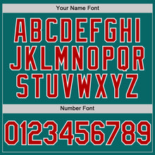 Загрузить изображение в средство просмотра галереи, Custom Teal Red-White Two-Button Unisex Softball Jersey