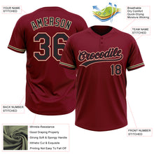 Load image into Gallery viewer, Custom Crimson Black-City Cream Two-Button Unisex Softball Jersey