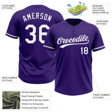 Laden Sie das Bild in den Galerie-Viewer, Custom Purple White Two-Button Unisex Softball Jersey
