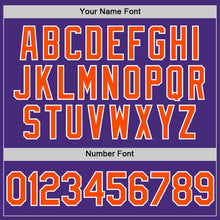 Laden Sie das Bild in den Galerie-Viewer, Custom Purple Orange-White Two-Button Unisex Softball Jersey