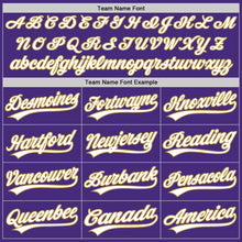 Загрузить изображение в средство просмотра галереи, Custom Purple White-Old Gold Two-Button Unisex Softball Jersey