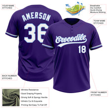 Загрузить изображение в средство просмотра галереи, Custom Purple White-Light Blue Two-Button Unisex Softball Jersey