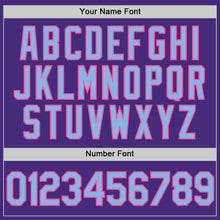 Load image into Gallery viewer, Custom Purple Light Blue-Pink Two-Button Unisex Softball Jersey