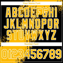 Загрузить изображение в средство просмотра галереи, Custom Gold Black-White 3D Pattern Abstract Brush Stroke Two-Button Unisex Softball Jersey