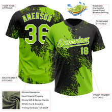 Charger l'image dans la galerie, Custom Neon Green Black-White 3D Pattern Abstract Brush Stroke Two-Button Unisex Softball Jersey