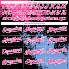 Загрузить изображение в средство просмотра галереи, Custom Black Pink-Light Blue 3D Pattern Abstract Brush Stroke Two-Button Unisex Softball Jersey
