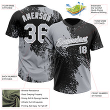 Загрузить изображение в средство просмотра галереи, Custom Gray Black-White 3D Pattern Abstract Brush Stroke Two-Button Unisex Softball Jersey