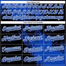 Load image into Gallery viewer, Custom Black Thunder Blue-White 3D Pattern Abstract Brush Stroke Two-Button Unisex Softball Jersey