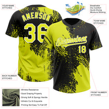 Загрузить изображение в средство просмотра галереи, Custom Black Neon Yellow-White 3D Pattern Abstract Brush Stroke Two-Button Unisex Softball Jersey