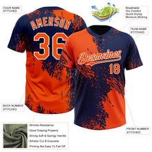 Загрузить изображение в средство просмотра галереи, Custom Orange Navy-White 3D Pattern Abstract Brush Stroke Two-Button Unisex Softball Jersey
