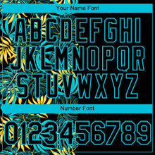 Загрузить изображение в средство просмотра галереи, Custom Black Lakes Blue 3D Pattern Hawaii Tropical Palm Leaves Two-Button Unisex Softball Jersey