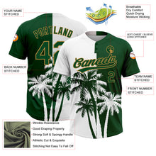 Загрузить изображение в средство просмотра галереи, Custom White Green-Old Gold 3D Pattern Hawaii Coconut Trees Two-Button Unisex Softball Jersey