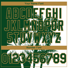 Загрузить изображение в средство просмотра галереи, Custom White Green-Old Gold 3D Pattern Hawaii Coconut Trees Two-Button Unisex Softball Jersey