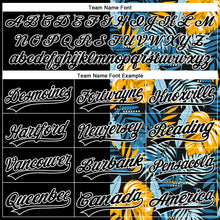 Load image into Gallery viewer, Custom Black White 3D Pattern Hawaii Tropical Leaves Two-Button Unisex Softball Jersey
