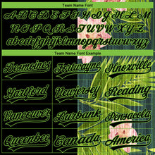 Загрузить изображение в средство просмотра галереи, Custom Black Neon Green 3D Pattern Hawaii Tropical Palm Leaves With Orchids Two-Button Unisex Softball Jersey
