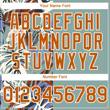 Загрузить изображение в средство просмотра галереи, Custom Teal Texas Orange-White 3D Pattern Hawaii Tropical Palm Leaves Two-Button Unisex Softball Jersey
