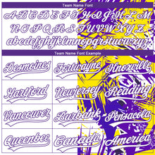 Load image into Gallery viewer, Custom White Purple 3D Pattern Tropical Palm Leaves Two-Button Unisex Softball Jersey