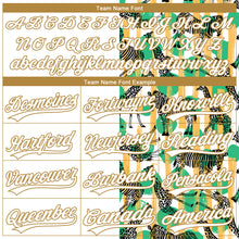 Загрузить изображение в средство просмотра галереи, Custom White Old Gold 3D Pattern Zebras And Giraffes Two-Button Unisex Softball Jersey