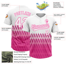 Загрузить изображение в средство просмотра галереи, Custom White Pink 3D Pattern Lines Two-Button Unisex Softball Jersey